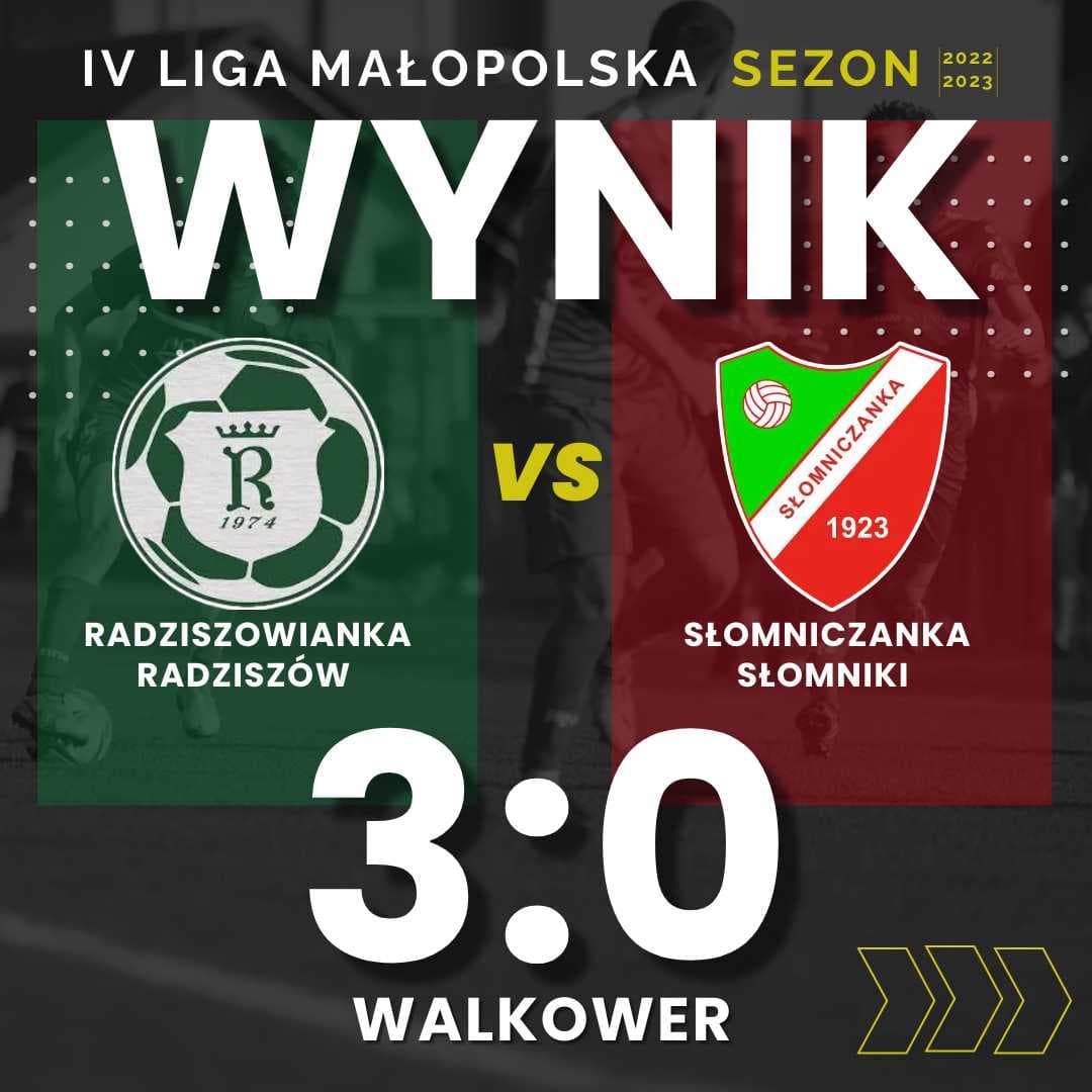 JAKO 4 LIGA - Radziszowianka - Słomniczanka Słomniki 3:0 (walkower)