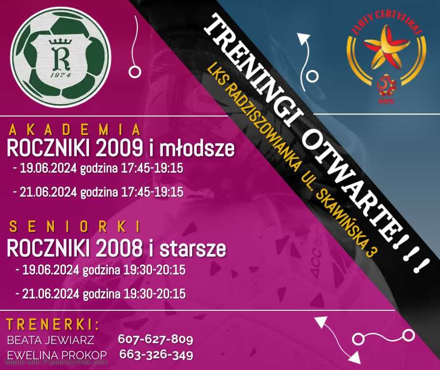 TRENINGI OTWARTE dziewcząt i kobiet