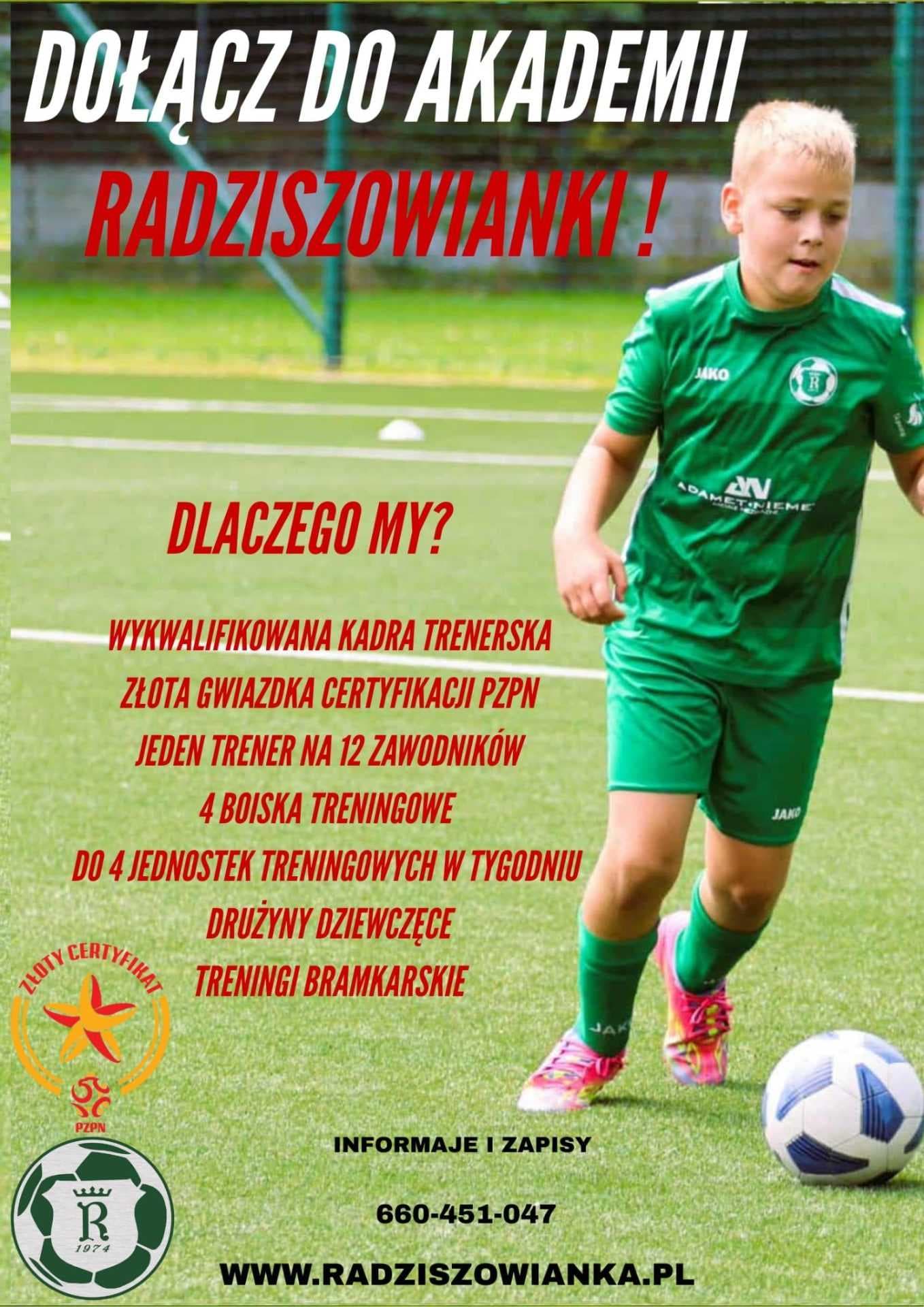 Dołącz do Akademii Piłkarskiej Radziszowianki